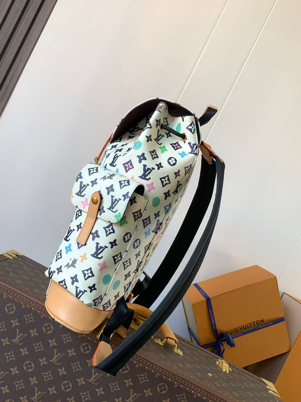 LV Christopher Large Backpack White Monogram Canvas