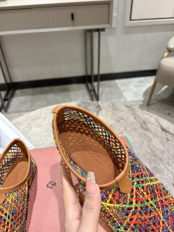 LP hollow knit ballet flats multicolor original leather 379022