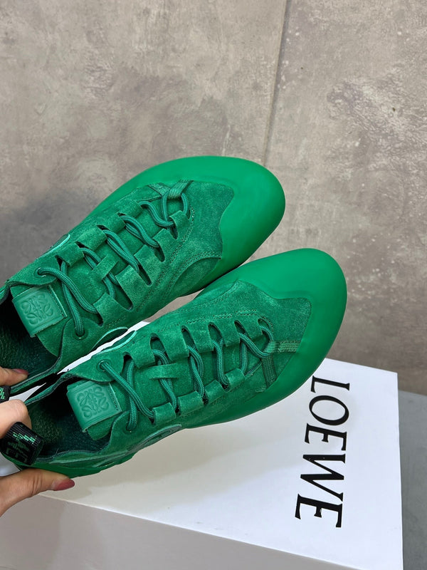 LOEW 26s Grip Sneaker Teal Green Suede Sheepskin 682762