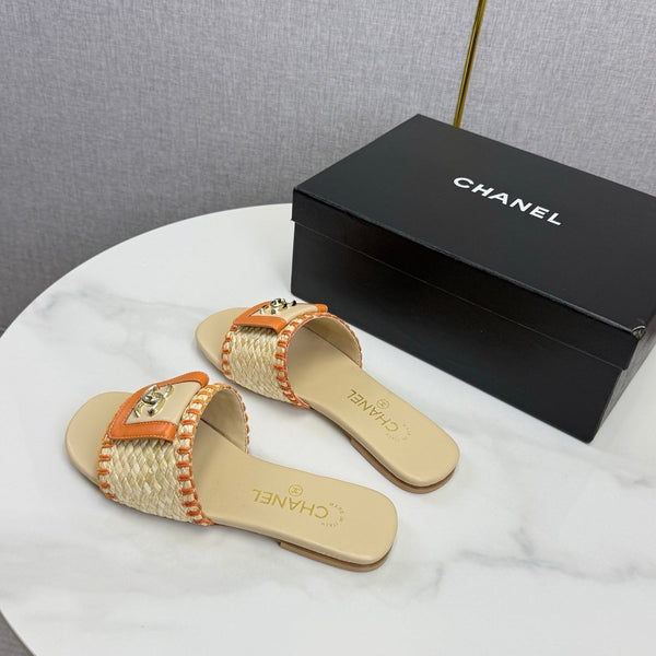 CC 26s Slipper Beige Orange Sheepskin Tweed 620277