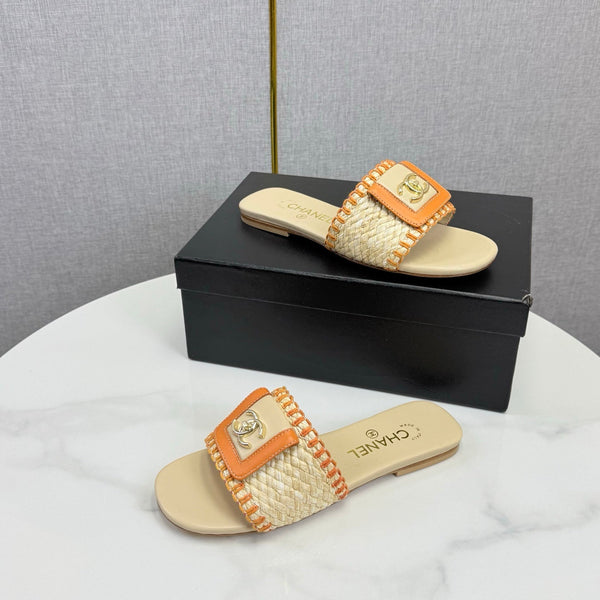 CC 26s Slipper Beige Orange Sheepskin Tweed 620277