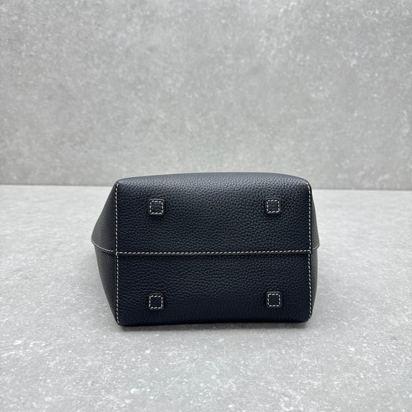 The Row 2025 Park Tote Stitch Bag Black 22cm Leather