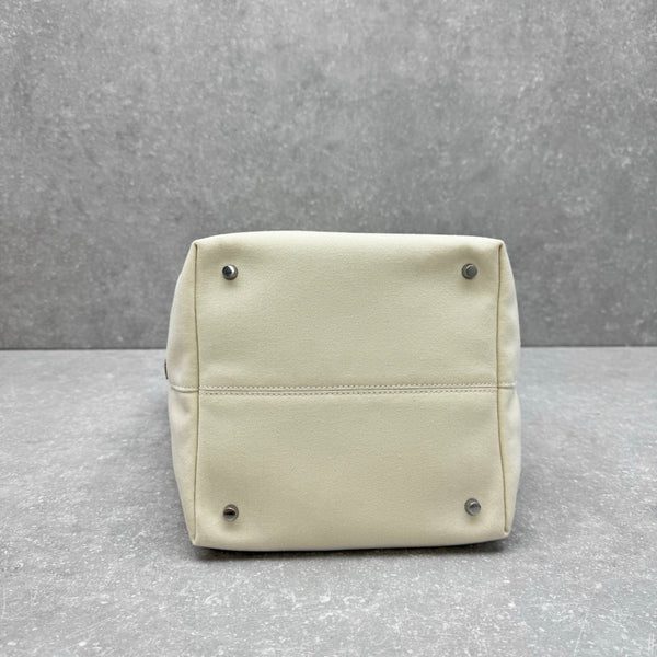 The Row 2025 Large N/S Park Tote Bag 43cm White Leather Canvas