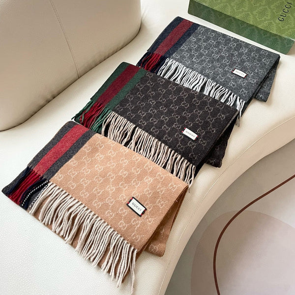 SCARF 200 CM IN PEANUT BROWN MONOGRAM CASHMERE 399766