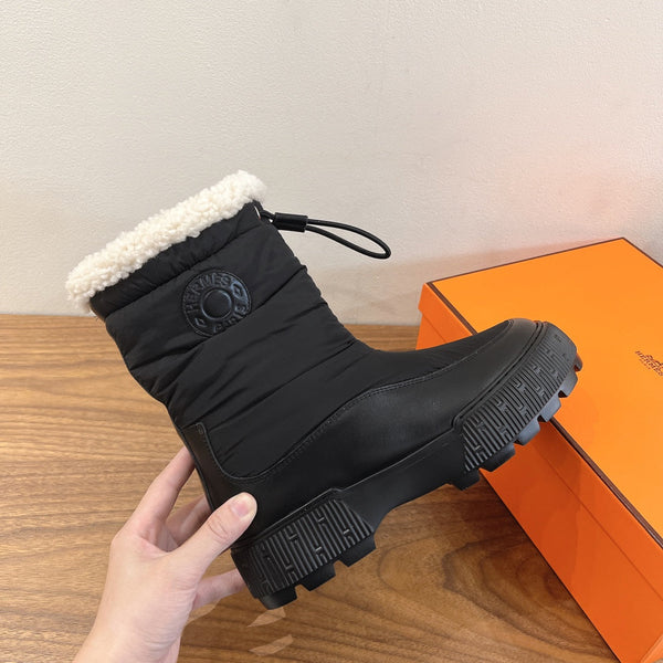 HM 26S Journey Botines 4cm Black Nylon Shearling 110578