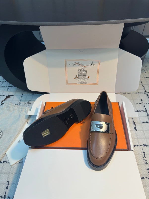 HM Hot Loafer 30mm Brown Coffee Cowhide 970665