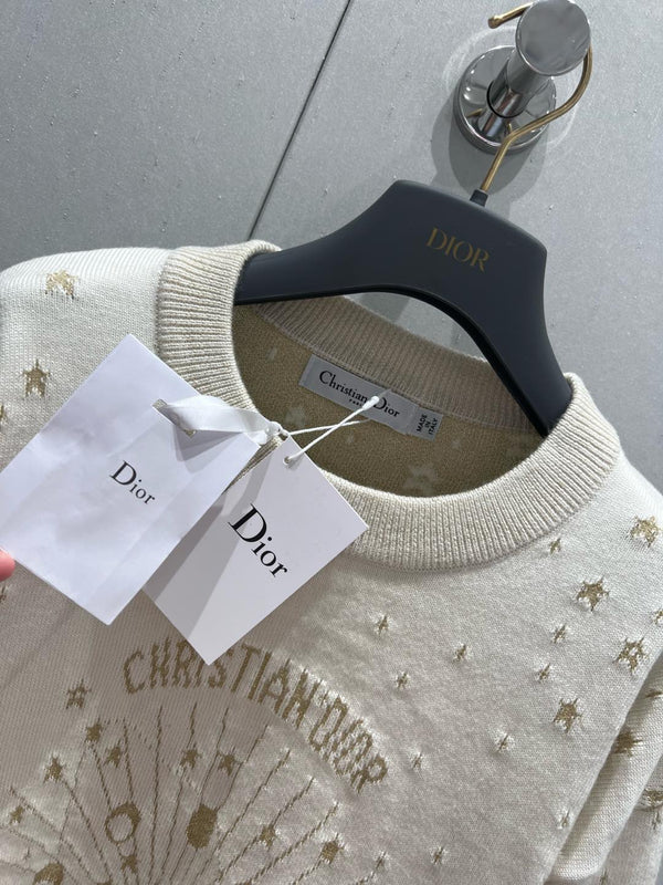 CD Star Sweater Beige Cashmere Jacquard 209709