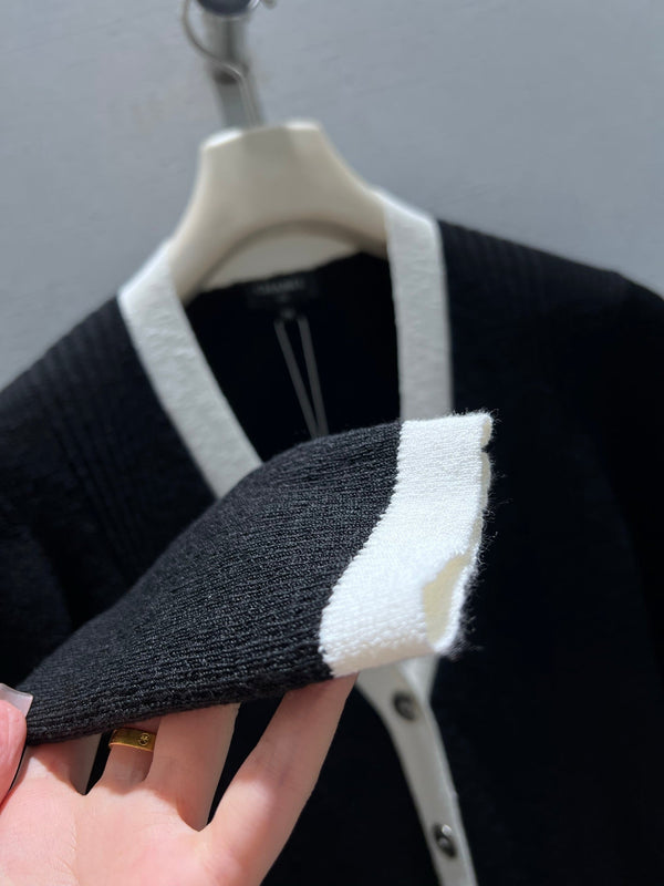 CC 26S Knit Cardigan Black Linen Cotton 349018