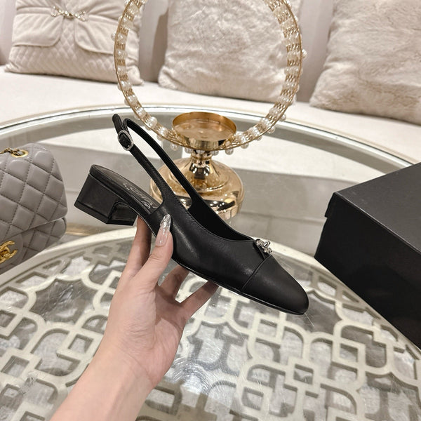 CC 25ss Slingbacks 35mm Black Lambskin & Sheepskin 432606