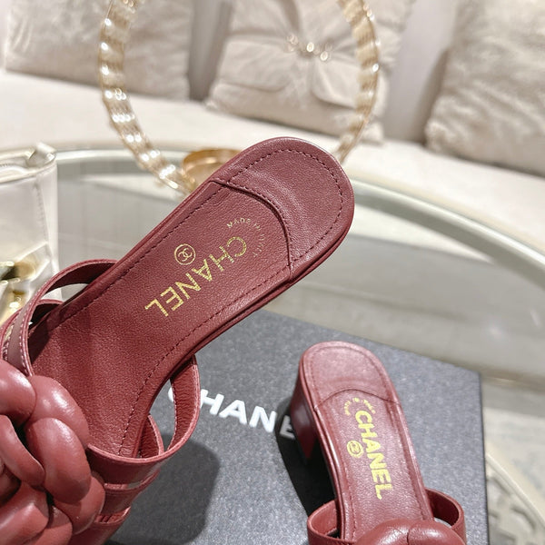 CC Camellia Slip-On Mules Burgundy Sheepskin 735982