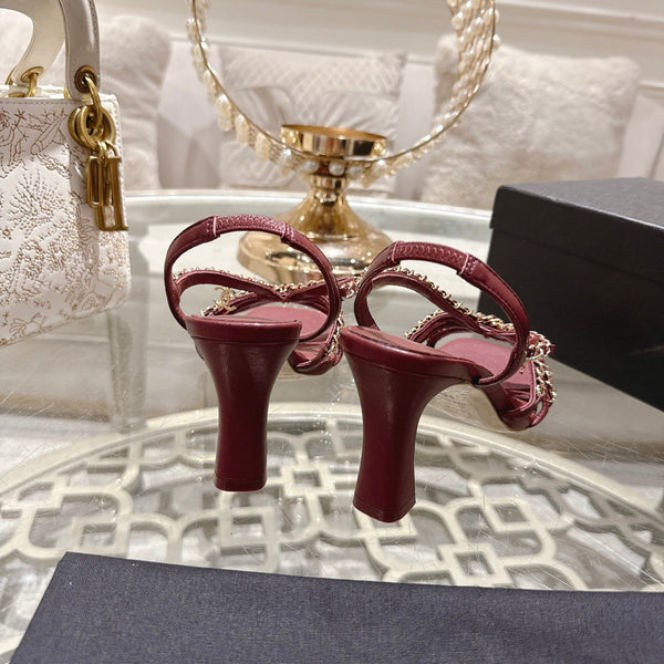 CC AW26 RTW Sandal 7cm Burgundy Lambskin 736097