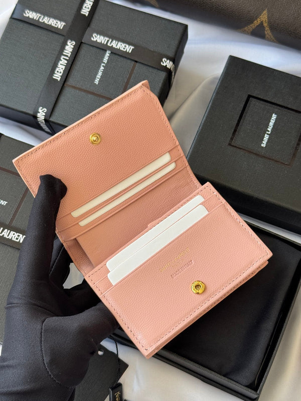 YSL Wallet Pink Gold Cowhide 240584