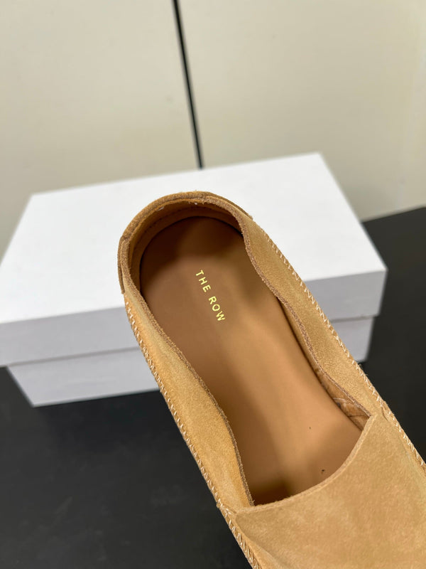 The Row Tyler Loafer Beige Suede 340030