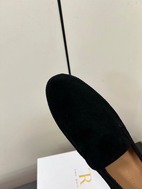 The Row Tyler Loafer Black Suede 340031