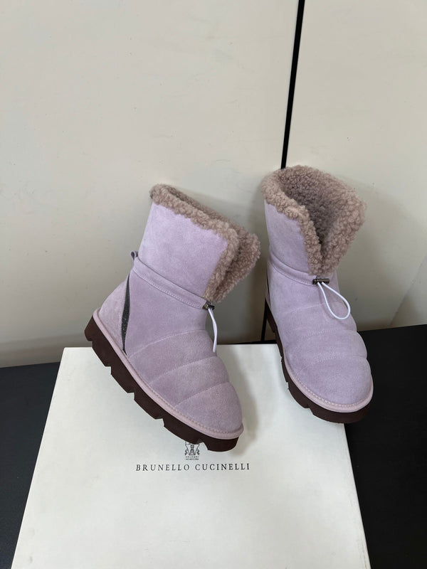 Brunello Cucinelli Snow Boots Purple Suede 619498