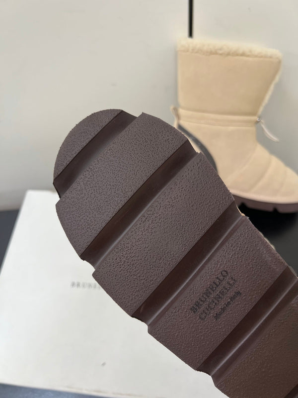Brunello Cucinelli Snow Boots Light Taupe Suede 619499