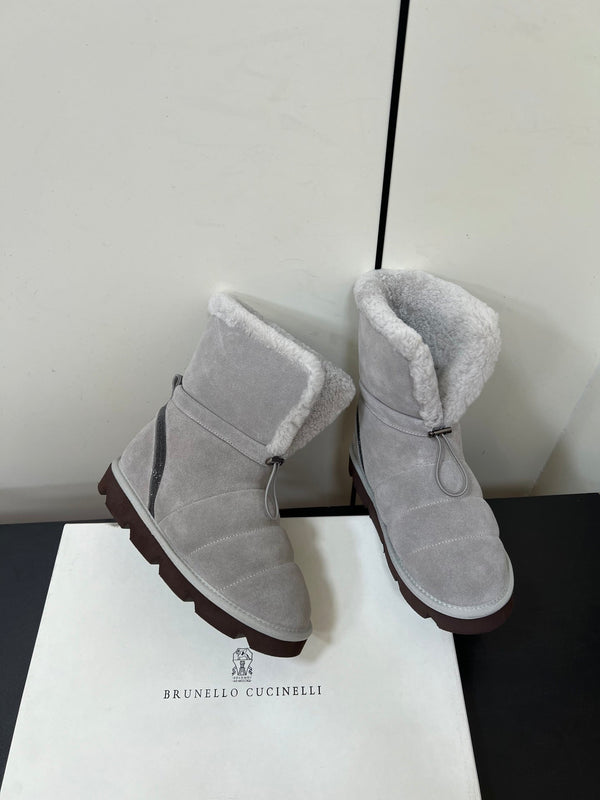 Brunello Cucinelli Snow Boots Grey Suede 619500