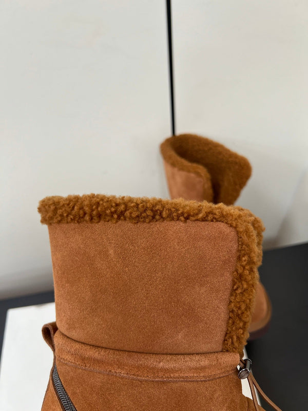 Brunello Cucinelli Snow Boots Brown Suede 619501