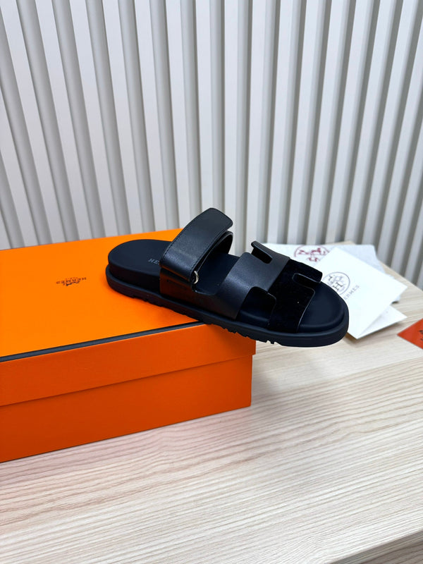 HM Chypre Sandal In Black Cowhide And Suede 968869