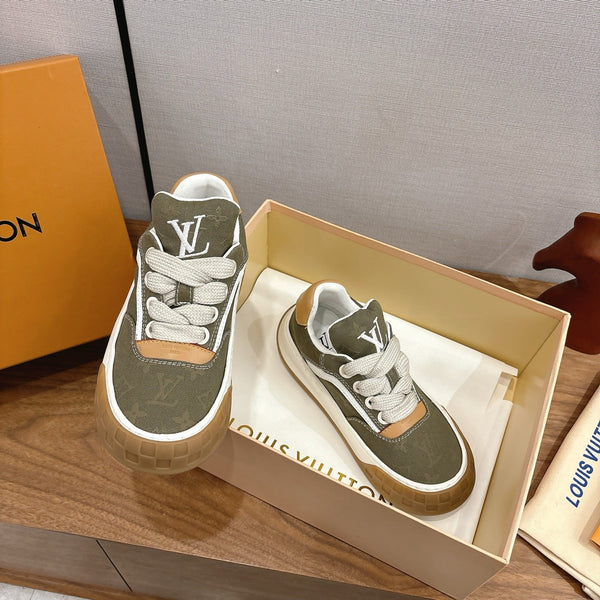 LV 2026 Tilted Sneaker Green Canvas Leather 594936