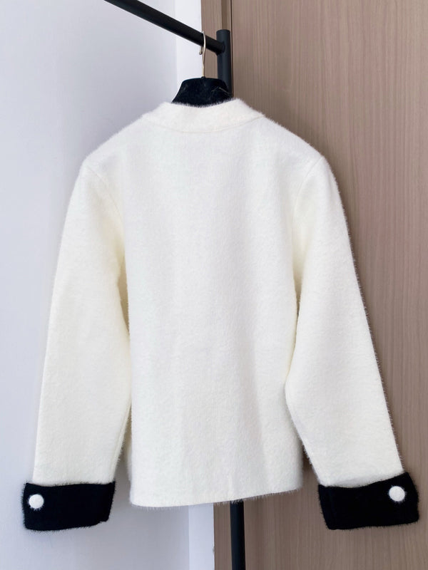 Chanel 2025 Cardigan Black and White Wool 331291