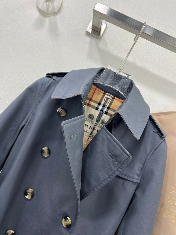 Bur 25 Long Coat Grey Blue Cotton 299471