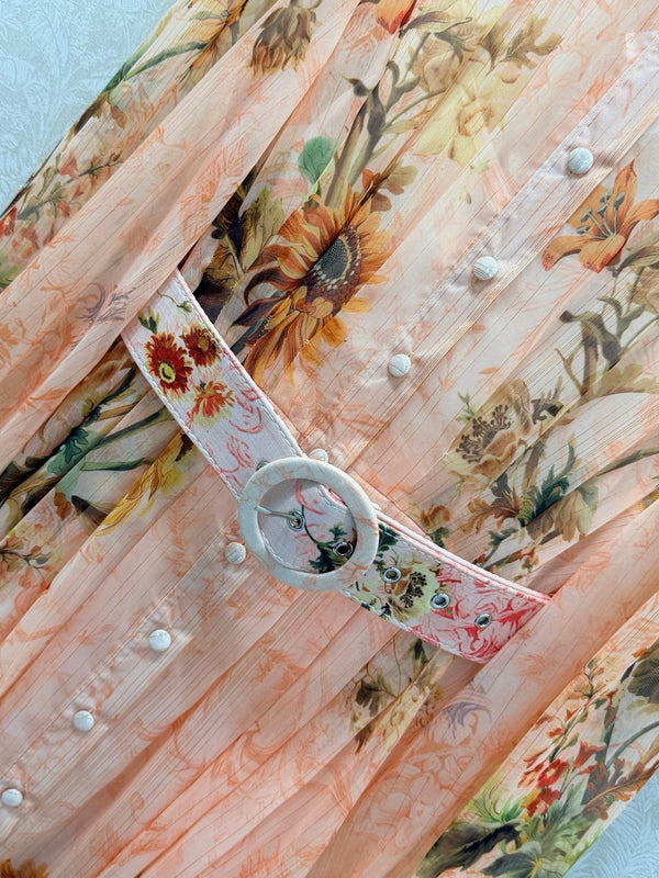 Zimmermann Afya Floral Belted Maxi Shirtdress Floral Chintz Print Cotton 347320