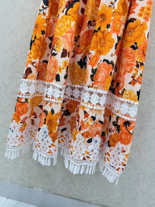 Zimmermann Stardust Mini Dress Orange Cotton 339888