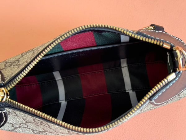 Gucci Ophidia 24.5cm Bag Ebony Black Canvas 248561