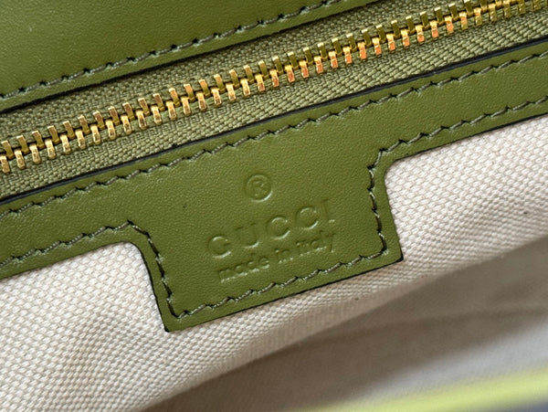 Gucci 73 Mini 20cm Bucket Bag Green Suede Leather 244449