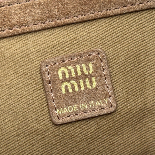 Miu Leather Bucket Bag 23cm Powder Pink Grain Cowhide