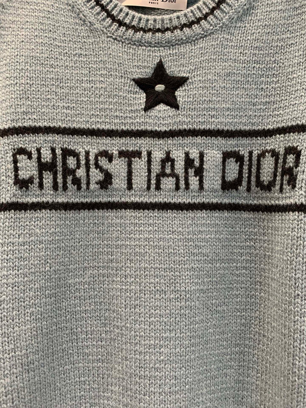 CD 25 Lucky Star Knit Top Blue-green Sheep wool
