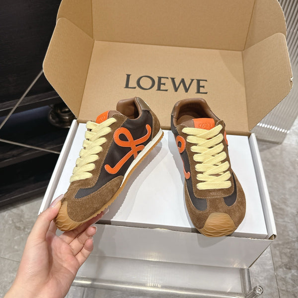 LOEW 26s Ballet Runner 2.0 Brown Orange Suede Sheepskin 683934
