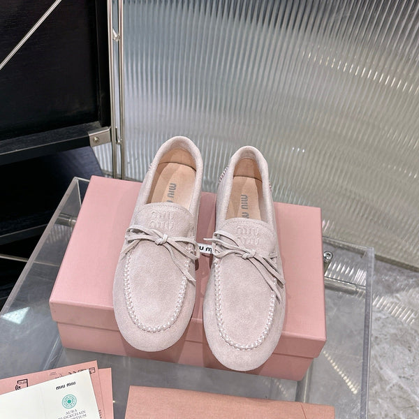 Miu 26s Loafer Light Pink Suede 683947