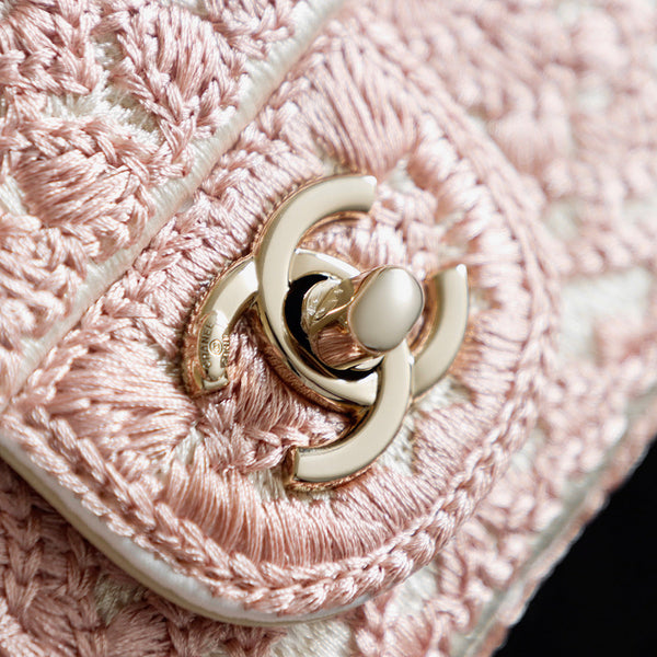 Chanel 2026 Camellia Bag 20cm Woven Leather