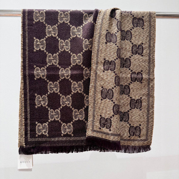 SCARF 195 CM IN CHESTNUT BROWN WOOL 399809