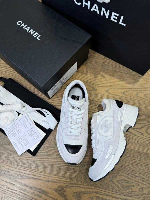 CC FW 25/26 Sneakers 40mm White Fabric Calfskin 500182