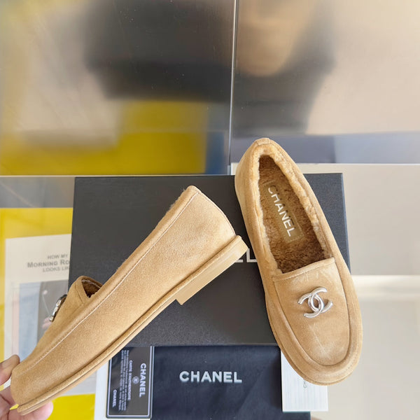 CC Moccasins 15mm Beige Suede