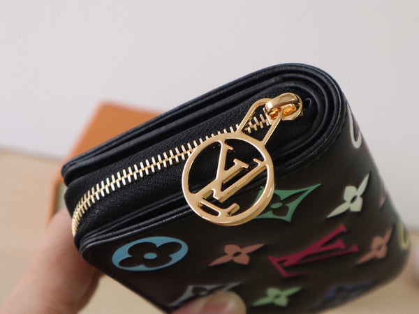 LV x TM Lou Wallet 11.5cm Multicolor Monogram Embossed Lambskin GHW