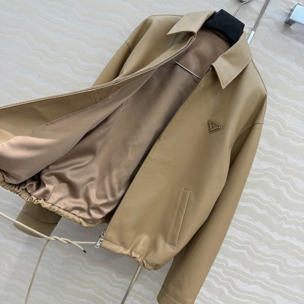 Prada Jacket Brown Leather 341211