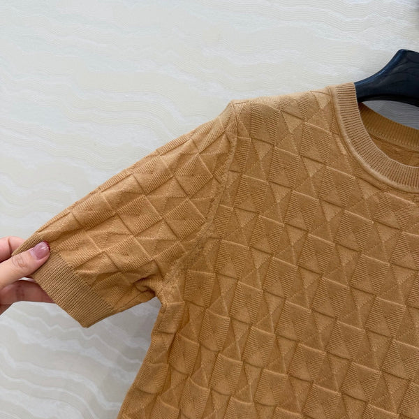 HM "Medor" Short-Sleeve Cardigan Brown Wool