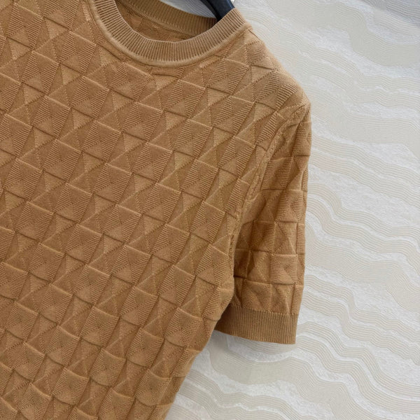 HM "Medor" Short-Sleeve Cardigan Brown Wool
