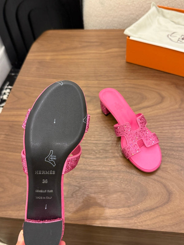 HM 26s Oasis Sandal Pink Suede With Crystals