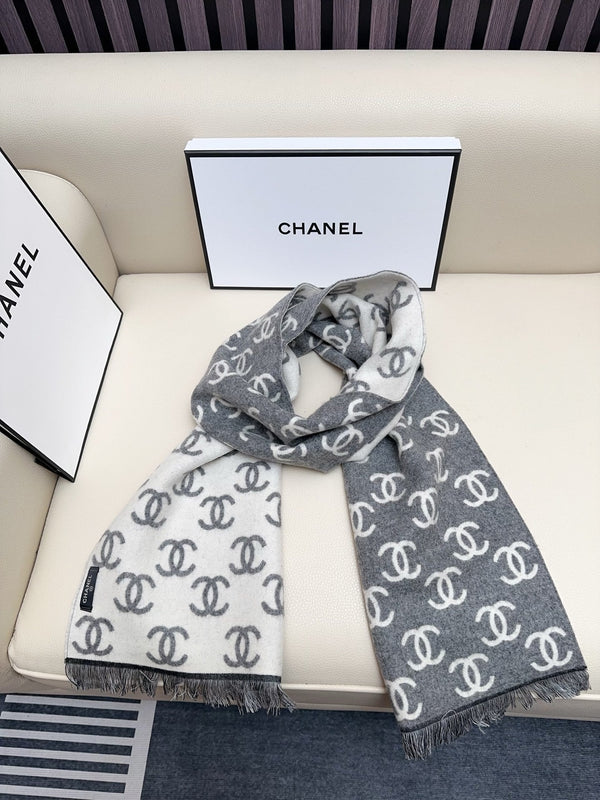 CC 25 Classic Scarf 180cm Gray Wool 293306