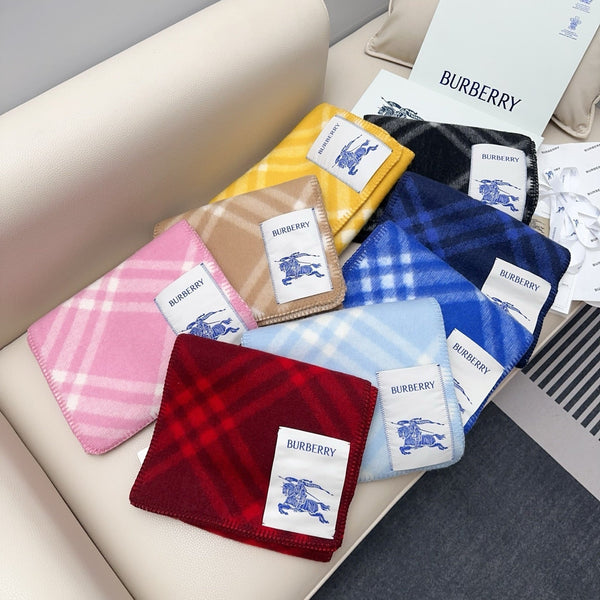 BBR Double-Sided Scarf 182CM Blue White Cashmere 293321