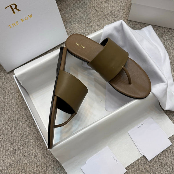 Signum Flat Sandal in Brown Calfskin 290732