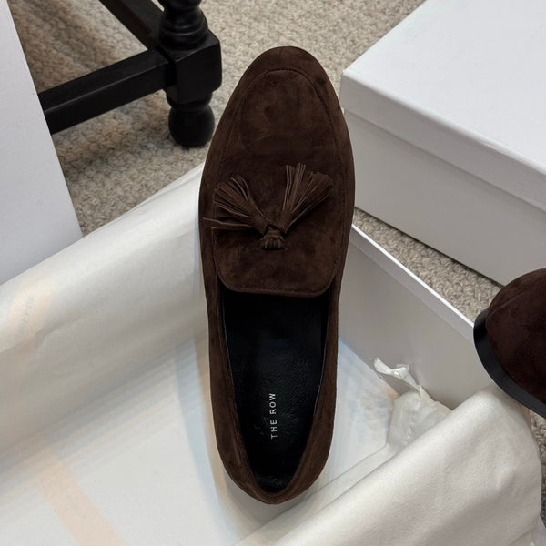 The Row Loafer Dark Brown Suede 290740