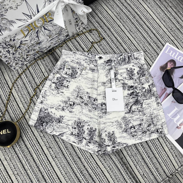 Dior 25C Short Toile de Jouy Scotland Pattern 228386