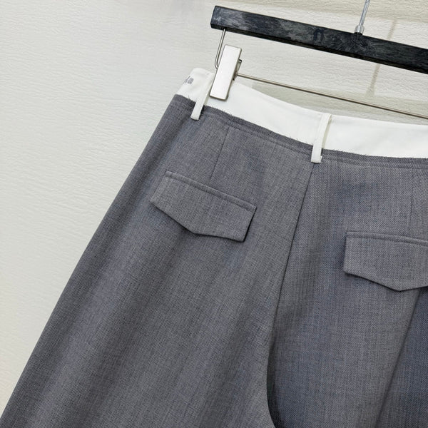 MM6 Curved Blade Cargo Pants Grey Cotton 387964