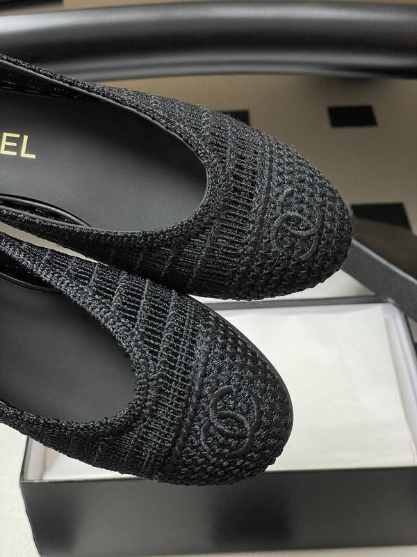 CC 25 Ballet Flat Black Raffia